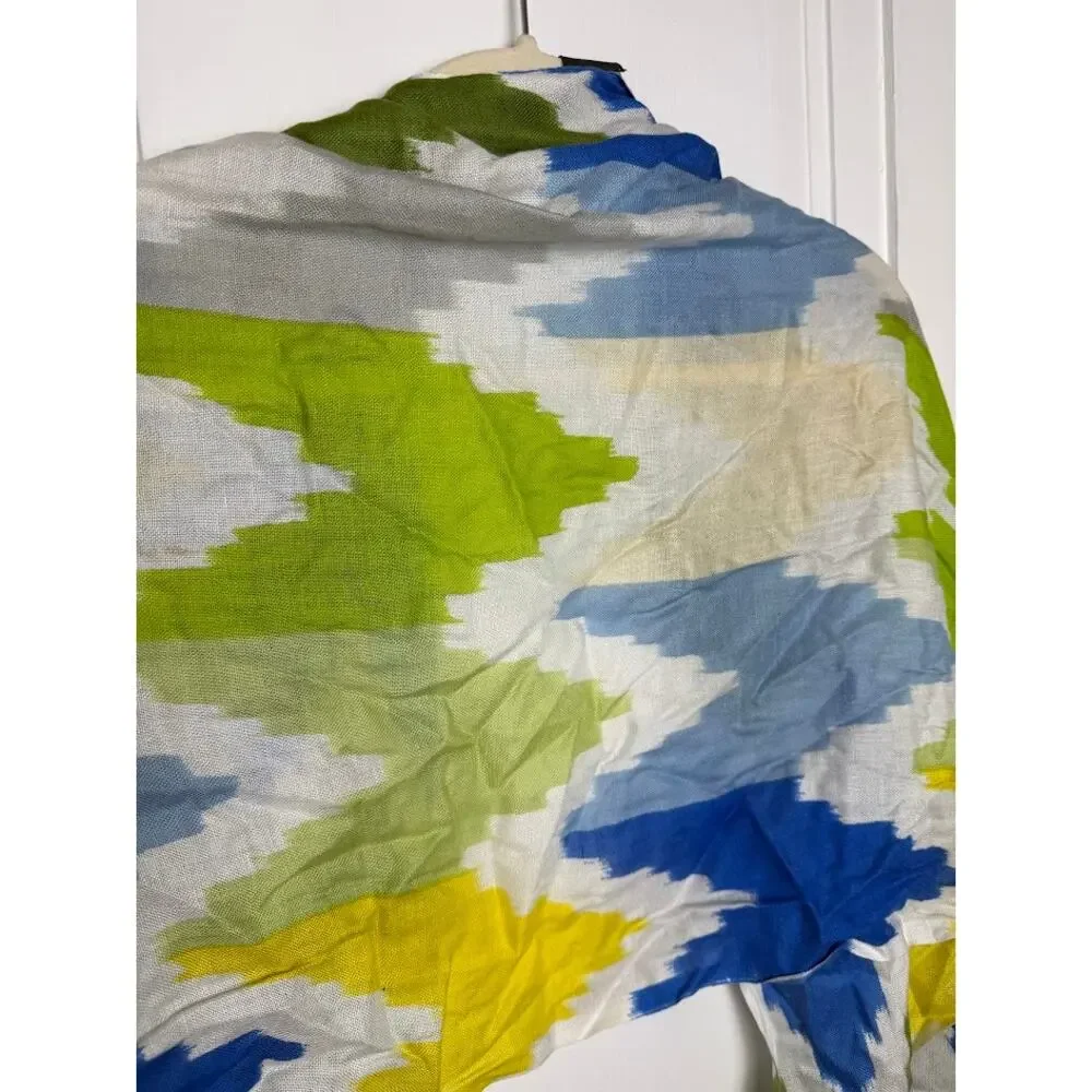 Cejion Womens Fashion Scarf Chevron Ikat Print Rectangle Wrap Light Weight